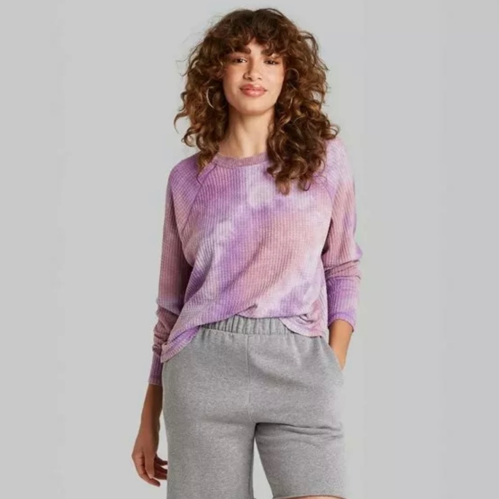 Wild Fable Tie Dye Waffle Long Sleeve Shirt, XS